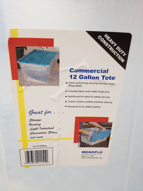 12 gallon Monoflow container label