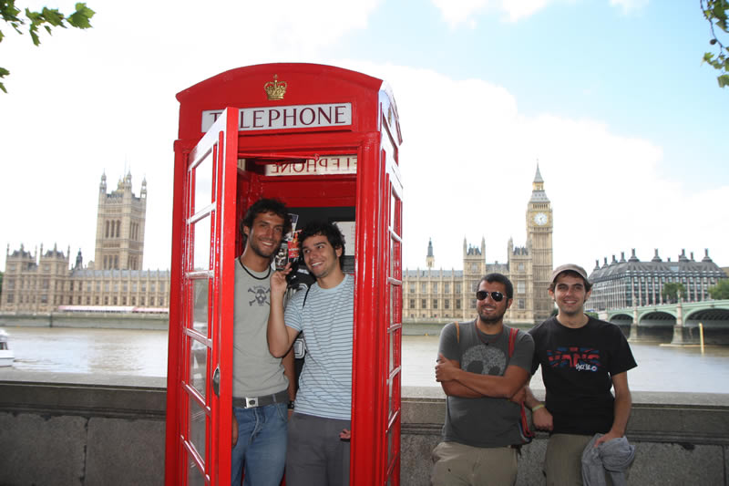 customers in the phone booth