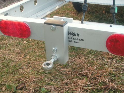 rear bicycle trailer hitch mounted on crossmember